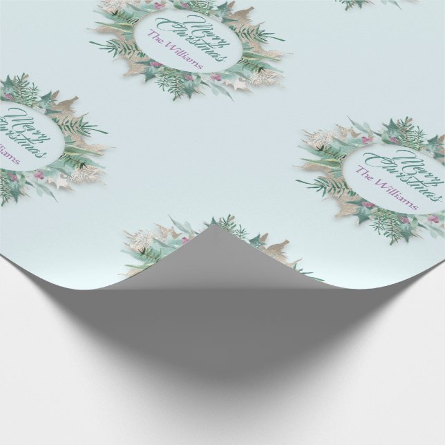 Lila Mint Blue - Merry Belly-julets Helgdagar Presentpapper (Hörn)