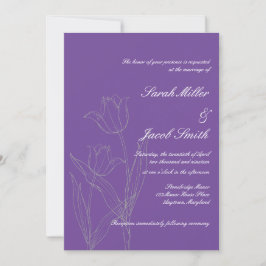 Lila Mist | Minimalistiskt Tulip Bröllop Inbjudningar