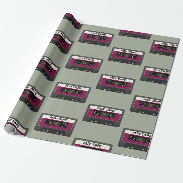 Lila Mix-band - Retro Inspired Gift med 80s och 90 Presentpapper (Utrullad)
