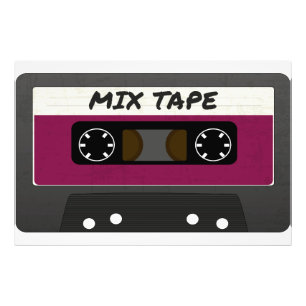 Lila Mixband - 80- och 90-tals Retroinspirerad pre Fototryck