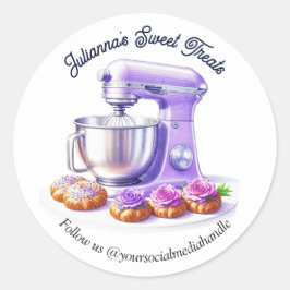 Lila mixer bröd bageri konditor Chef Runt Klistermärke
