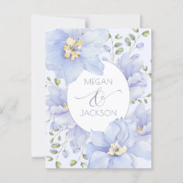 Lila mjuk blomma blommar bröllop vykort