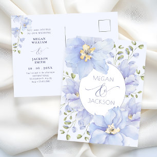 Lila mjuk blomma blommar bröllop vykort
