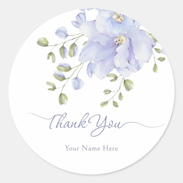 Lila mjuk blomsblomma runt klistermärke (Framsida)