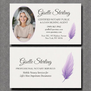 Lila Mobile Notary Public Lilac Photo Visitkort