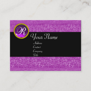 LILA MODE PÄRLOR AMETHYST GEM MONOGRAM VISITKORT