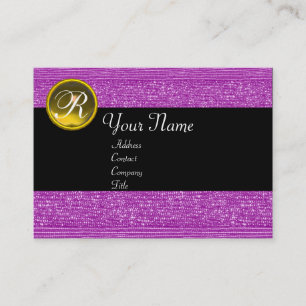 LILA MODE PÄRLOR GULT TOPAZ GEM MONOGRAM VISITKORT