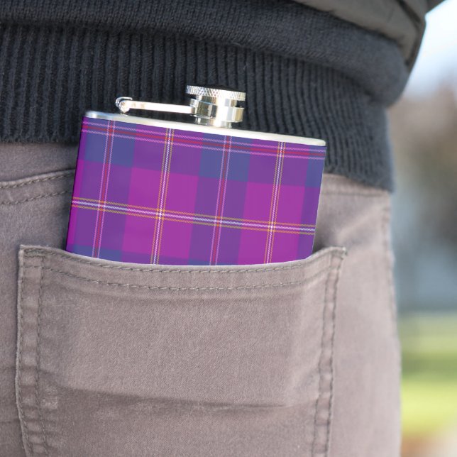 Lila mode Tartan Rutig Mönster Fickplunta (In Situ)