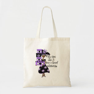Lila Mode Tote Bag Tygkasse