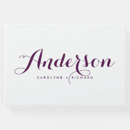 Lila Modern Calligraphy Bröllop Gästböcker