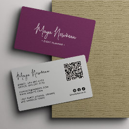 LILA Modern Elegant - minimalt QR-kodKreativ Visitkort