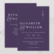 Lila modern elegant monogram bröllops QR-kod
