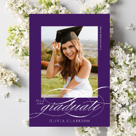 Lila Modern Elegant Script Photo Studenten Meddelande