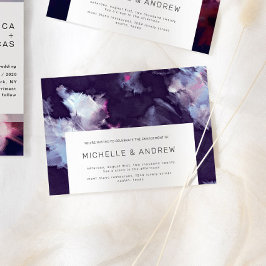 Lila Modern Förlovningsfest för penseldrag Inbjudningar