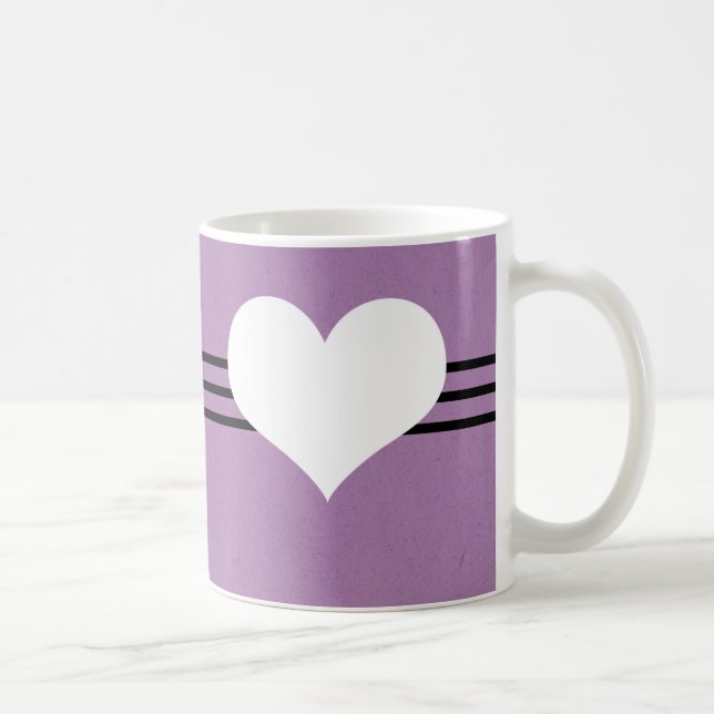 Lila Modern Heart Mugg (Höger)