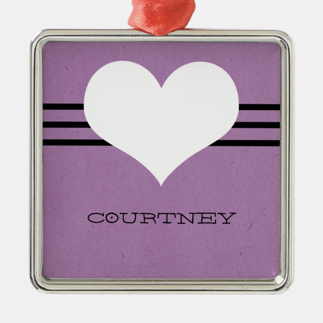 Lila Modern Heart Ornament (Framsidan)
