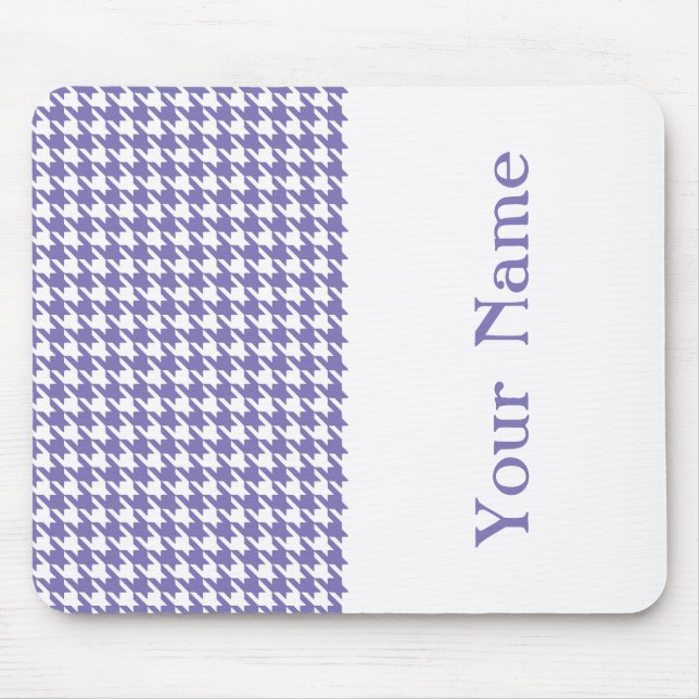 Lila Modern Houndstooth med namn Musmatta (Framsidan)