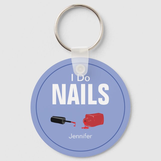 Lila Modern I Do Nagel Nail Technician Nyckelring (Framsida)