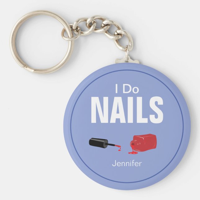 Lila Modern I Do Nagel Nail Technician Nyckelring (Framsidan)