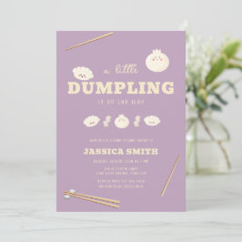 Lila Modern Kawaii Bao Dumplings Baby Shower  Inbjudningar