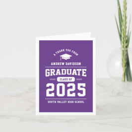 Lila Modern klass 2025 Studenten Blank Tack Kort