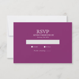 Lila modern minimalist bröllops-RSVP-kort OSA Kort