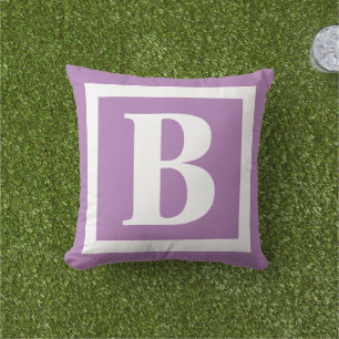 Lila Modern Monogram Bokstav Kudde