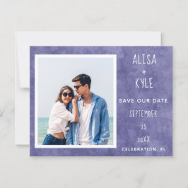 Lila Modern Photo Save Date