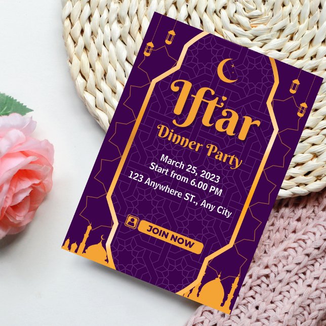 Lila Modern Ramadan Iftar Party-inbjudan Inbjudningar (Skapare uppladdad)
