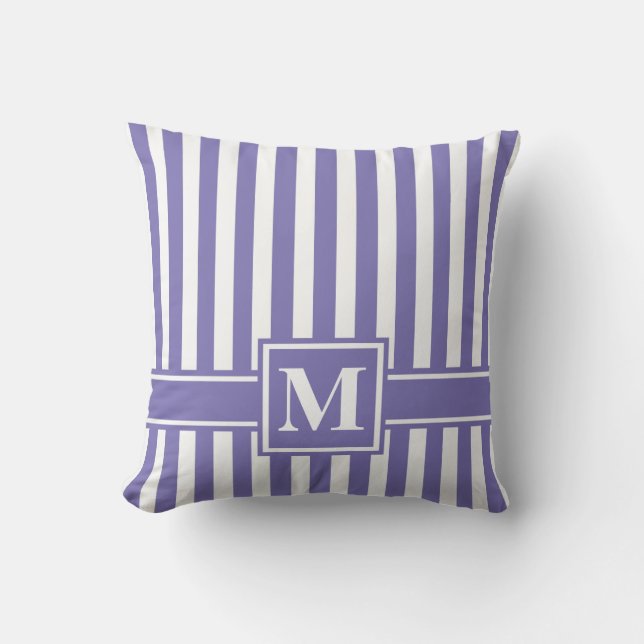 Lila Modern Rand med Monogram Kudde (Framsida)