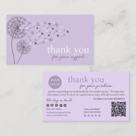 Lila Modern Script QR-kod, Tack Visitkort