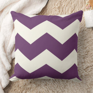 Lila Modern Zig Zag Chevron Mönster Kudde