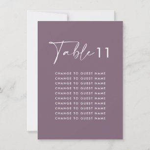 Lila, modernt sittdiagram för bröllop bord
