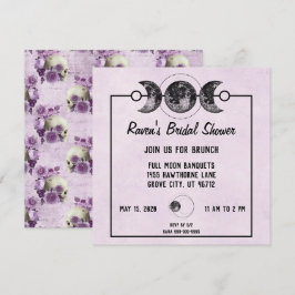 Lila Möhippa Döskallar Rosor Goth Wicca Inbjudningar