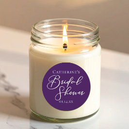 Lila Möhippa Personlig Vitskript Runt Klistermärke