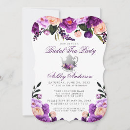 Lila Möhippa Tea Party Inbjudan BP