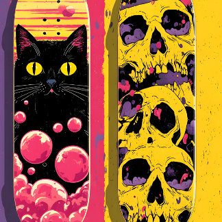 Lila-moln för prisbelönt skateboard på Gult