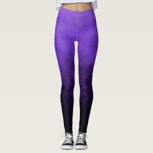 Lila Molnig Rökig Damast Glamour Mode Leggings