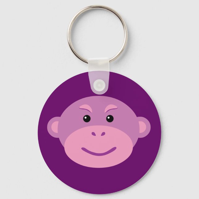 Lila Monkey Nyckelring (Framsida)