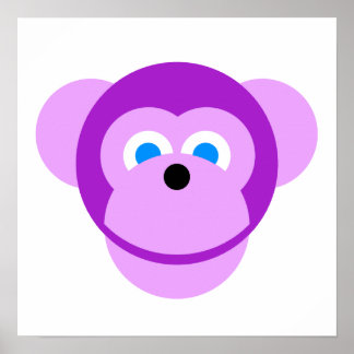 Lila Monkey Poster