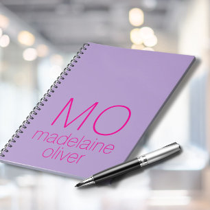 Lila Monogram bärbar dator Journal Anpassningsbar  Anteckningsbok