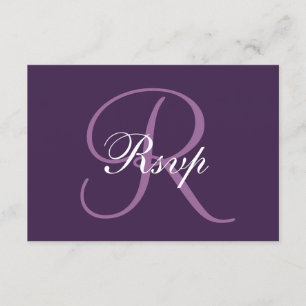 Lila Monogram Elegant bröllop OSA kort