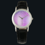 Lila Monogram Glitter Gnistra Girly-skript Armbandsur<br><div class="desc">Lila Faux Foil Metallic Gnistra Glitter Brushed Metall Monogram Namn Watch Watch Det gör perfekt studenten,  födelsedag,  bröllop,  möhippa,  årsdag,  babydusch eller bachelorette-fest till någon som glam lyx och chic stilar.</div>