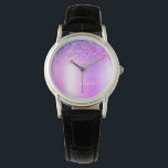 Lila Monogram Glitter Gnistra Girly-skript Armbandsur<br><div class="desc">Lila Faux Foil Metallic Gnistra Glitter Brushed Metall Monogram Namn Watch Watch Det gör perfekt studenten,  födelsedag,  bröllop,  möhippa,  årsdag,  babydusch eller bachelorette-fest till någon som glam lyx och chic stilar.</div>