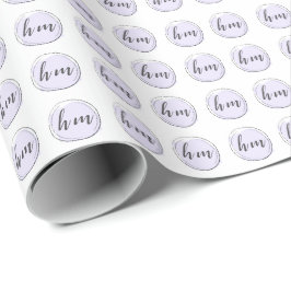 Lila Monogram Logotyp för första Anpassningsbarna Presentpapper