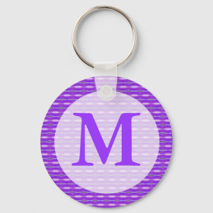 lila monogram nyckelring