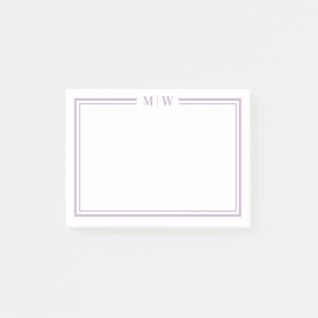 Lila Monogram Post-it Block (Framsida)