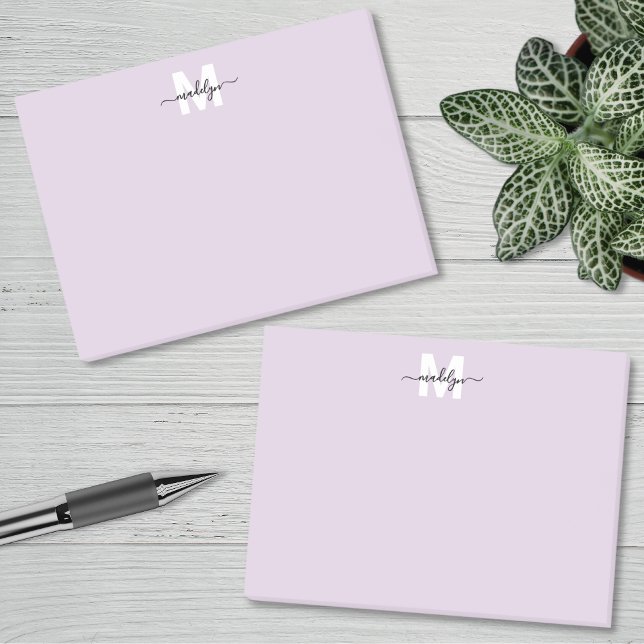 Lila monogram post-it block (Purple Monogram Post-it Notes)