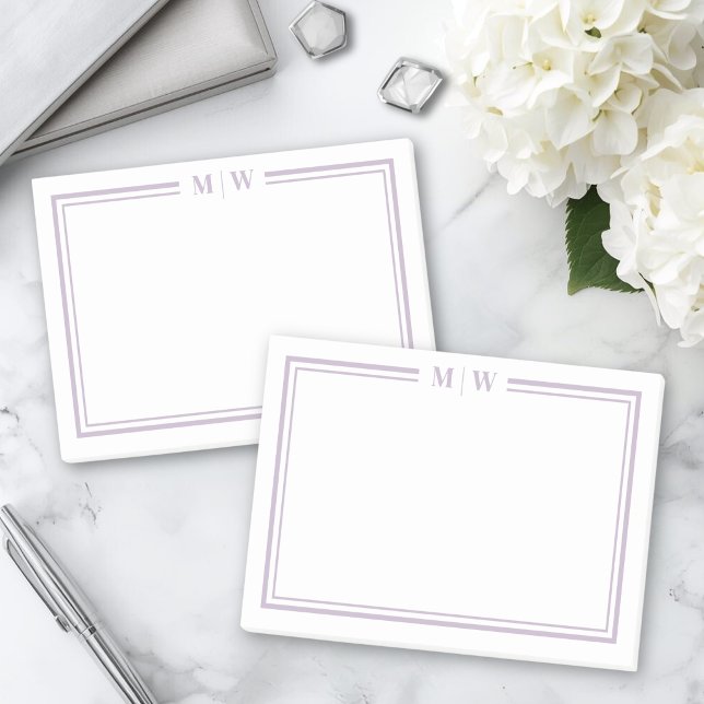 Lila Monogram Post-it Block (Purple Monogram Post-it Notes)