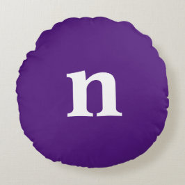 Lila monogram rund kudde